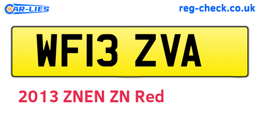 WF13ZVA are the vehicle registration plates.