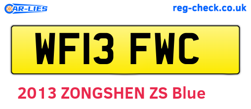 WF13FWC are the vehicle registration plates.