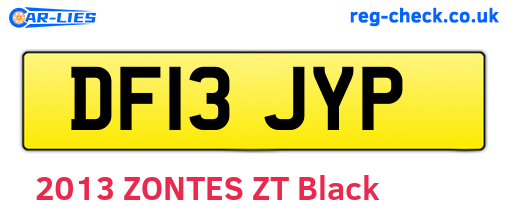 DF13JYP are the vehicle registration plates.