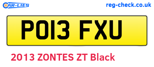 PO13FXU are the vehicle registration plates.