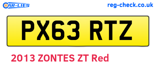 PX63RTZ are the vehicle registration plates.