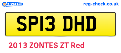SP13DHD are the vehicle registration plates.