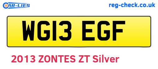 WG13EGF are the vehicle registration plates.
