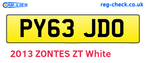 PY63JDO are the vehicle registration plates.