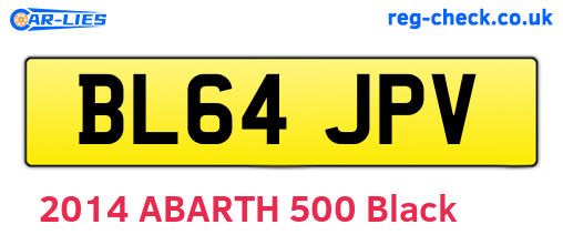 BL64JPV are the vehicle registration plates.