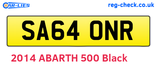 SA64ONR are the vehicle registration plates.