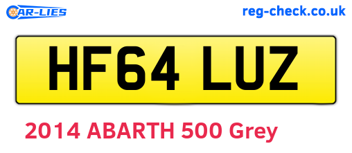 HF64LUZ are the vehicle registration plates.