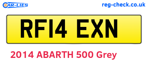 RF14EXN are the vehicle registration plates.