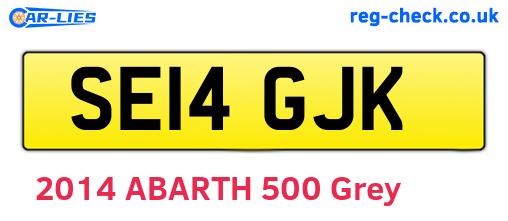 SE14GJK are the vehicle registration plates.
