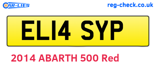 EL14SYP are the vehicle registration plates.