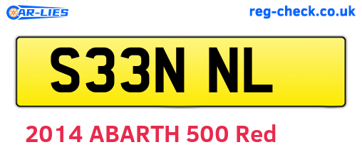 S33NNL are the vehicle registration plates.
