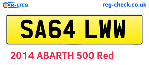 SA64LWW are the vehicle registration plates.
