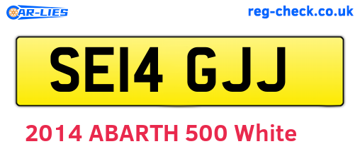 SE14GJJ are the vehicle registration plates.