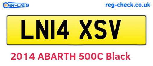LN14XSV are the vehicle registration plates.