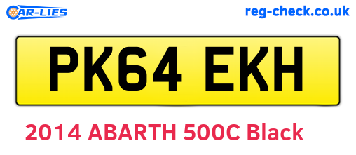 PK64EKH are the vehicle registration plates.