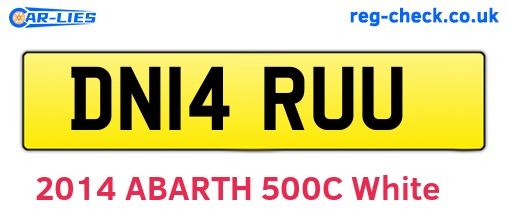 DN14RUU are the vehicle registration plates.