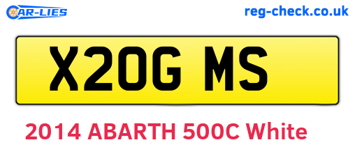 X20GMS are the vehicle registration plates.