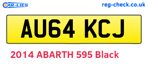 AU64KCJ are the vehicle registration plates.