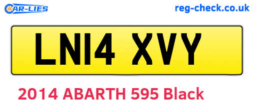 LN14XVY are the vehicle registration plates.