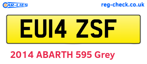 EU14ZSF are the vehicle registration plates.
