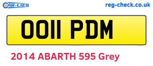 OO11PDM are the vehicle registration plates.