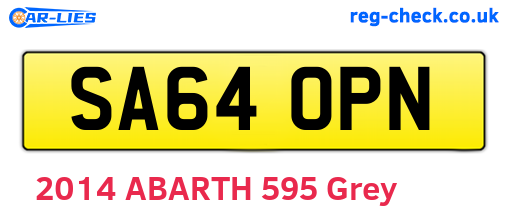 SA64OPN are the vehicle registration plates.
