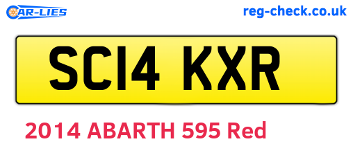 SC14KXR are the vehicle registration plates.