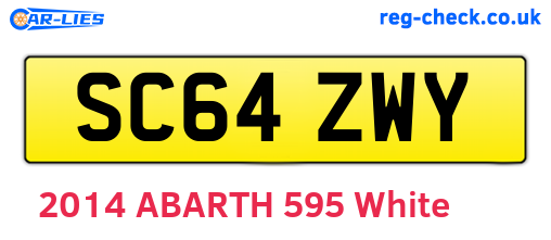 SC64ZWY are the vehicle registration plates.