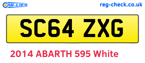 SC64ZXG are the vehicle registration plates.