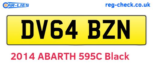 DV64BZN are the vehicle registration plates.