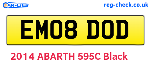 EM08DOD are the vehicle registration plates.