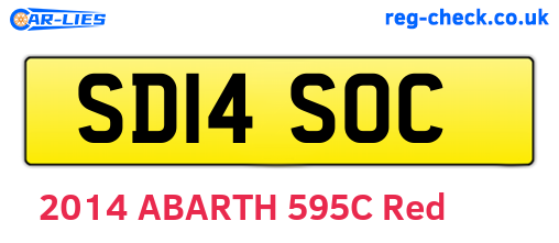 SD14SOC are the vehicle registration plates.