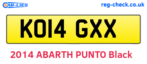 KO14GXX are the vehicle registration plates.