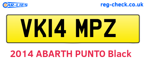 VK14MPZ are the vehicle registration plates.