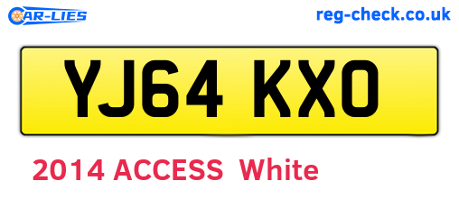 YJ64KXO are the vehicle registration plates.