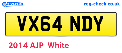 VX64NDY are the vehicle registration plates.