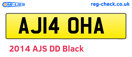 AJ14OHA are the vehicle registration plates.