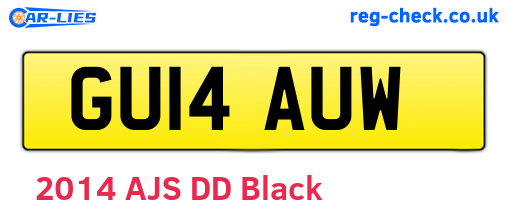 GU14AUW are the vehicle registration plates.