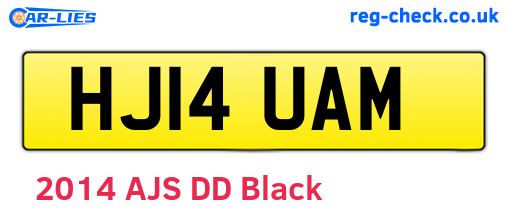 HJ14UAM are the vehicle registration plates.
