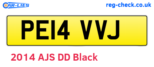 PE14VVJ are the vehicle registration plates.
