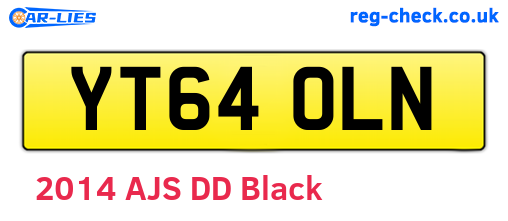 YT64OLN are the vehicle registration plates.
