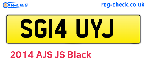 SG14UYJ are the vehicle registration plates.