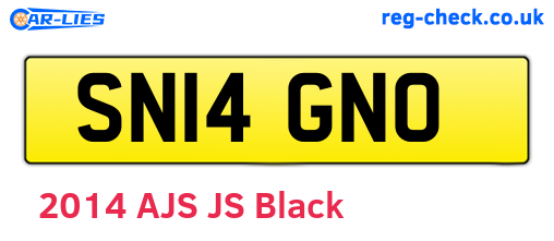 SN14GNO are the vehicle registration plates.