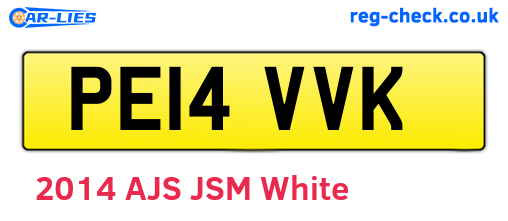 PE14VVK are the vehicle registration plates.