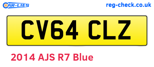 CV64CLZ are the vehicle registration plates.