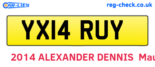 YX14RUY are the vehicle registration plates.