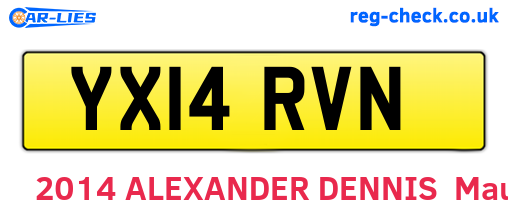 YX14RVN are the vehicle registration plates.