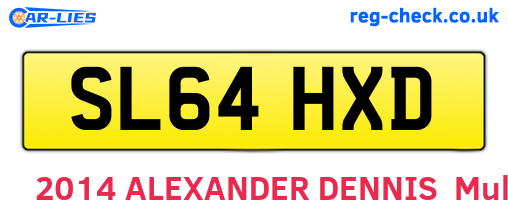 SL64HXD are the vehicle registration plates.