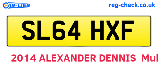 SL64HXF are the vehicle registration plates.