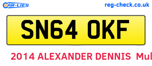 SN64OKF are the vehicle registration plates.